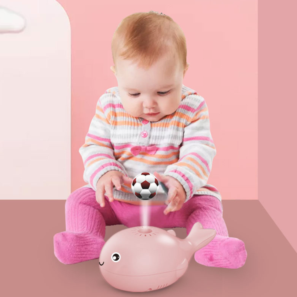 Cute Whale Fan Floating Ball Toy - Air Blowing Ball Interactive Toy for Kids