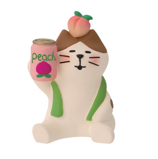 Peach Series Figurine - Peach Wine Cat 🍑🐱🍷