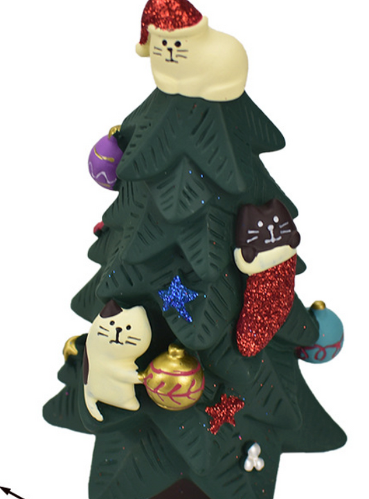 Cat Christmas Tree Figurine 🎄🐱