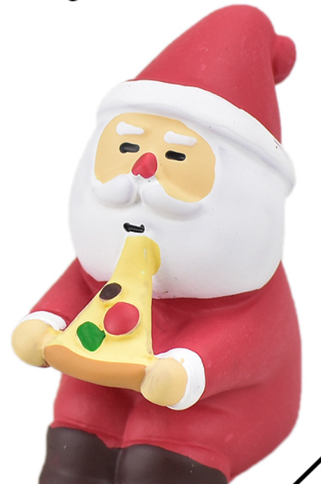 Santa Claus Eating Pizza Figurine 🎅🍕