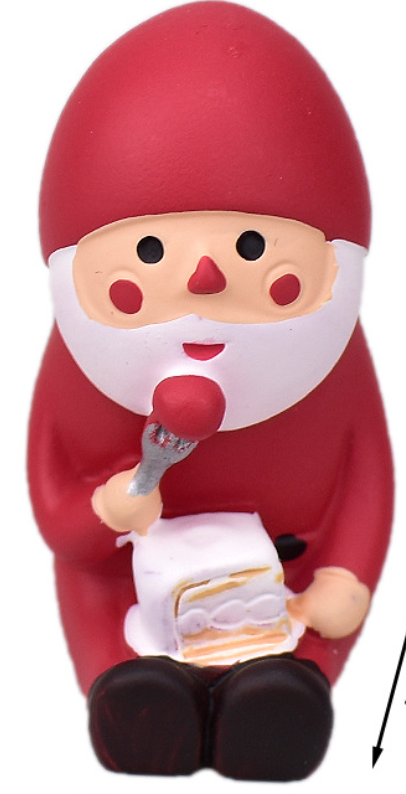 Santa Claus Eating Cake Figurine 🎅🍰