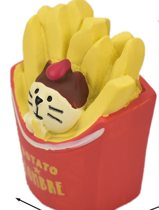 Fries and Cat Figurine 🍟🐱